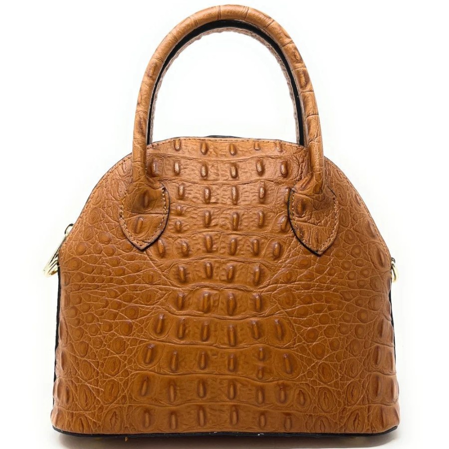 OH MY BAG Sac A Main En Cuir Italien Effet Croco Amber Sacs A Main