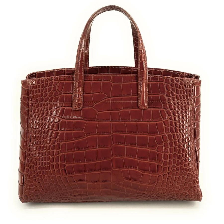 OH MY BAG Sac Cabas En Cuir Verni Facon Croco Be Lady Sacs A Main