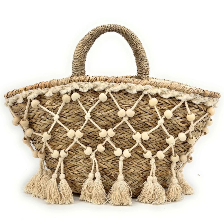 OH MY BAG Panier Cabas En Paille Perle De Sable Sacs De Plage