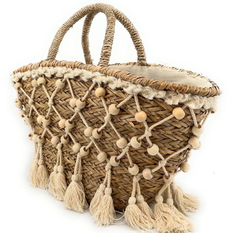 OH MY BAG Panier Cabas En Paille Perle De Sable Sacs De Plage