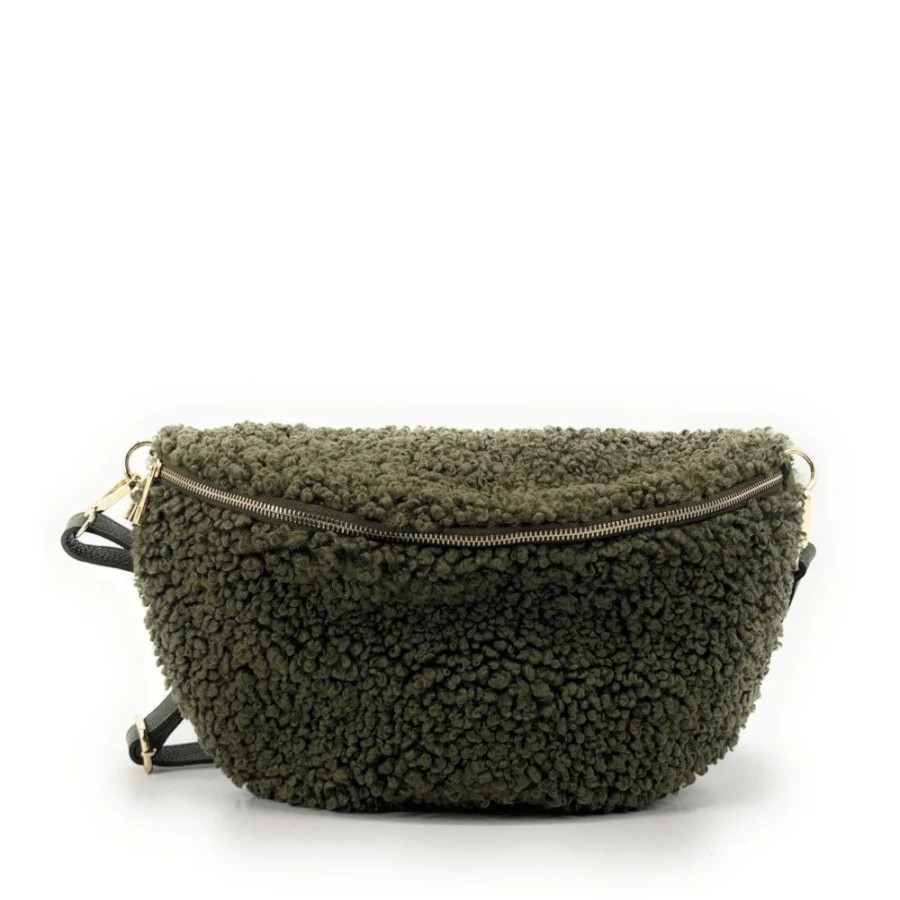 OH MY BAG Grand Sac Banane En Peluche Et Cuir Lou Pilou L Sacs Bandouliere