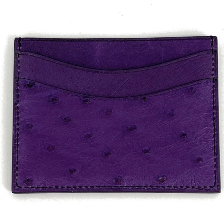 OH MY BAG Porte-Cartes Cuir D'Autruche Edition Haute-Couture Violet Portefeuilles Et Porte-Monnaie