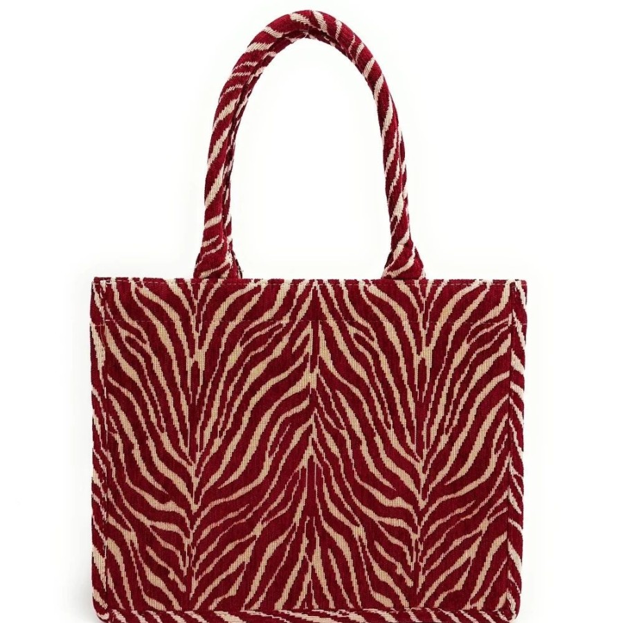 OH MY BAG Sac Cabas Rigide En Velours Tisse Little Zebra Sacs A Main