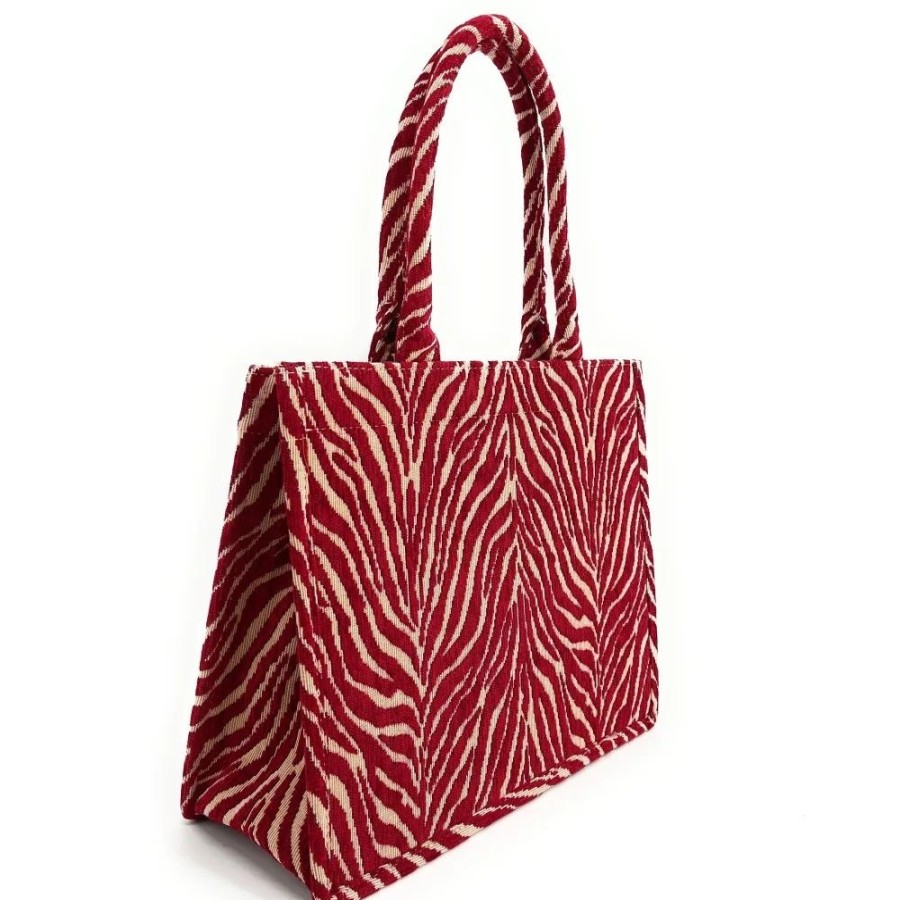 OH MY BAG Sac Cabas Rigide En Velours Tisse Little Zebra Sacs A Main