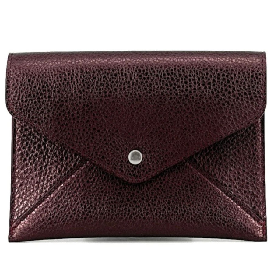 OH MY BAG Porte-Papiers En Cuir Irise Romy Rouge Bordeaux Portefeuilles Et Porte-Monnaie