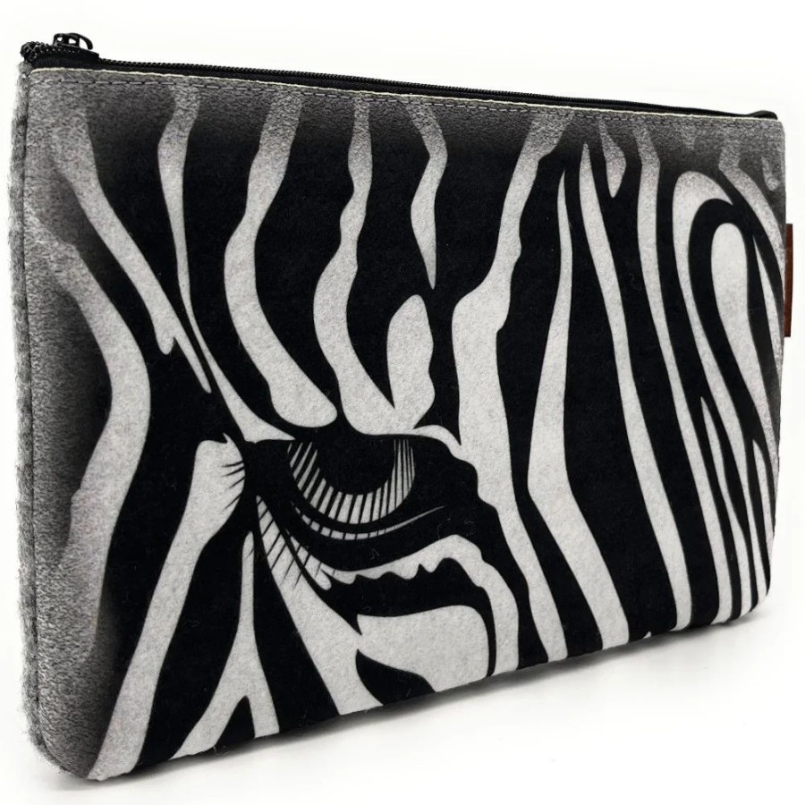 OH MY BAG Trousse En Feutrine Ecologique Imprime Zebra Pochettes Et Trousses