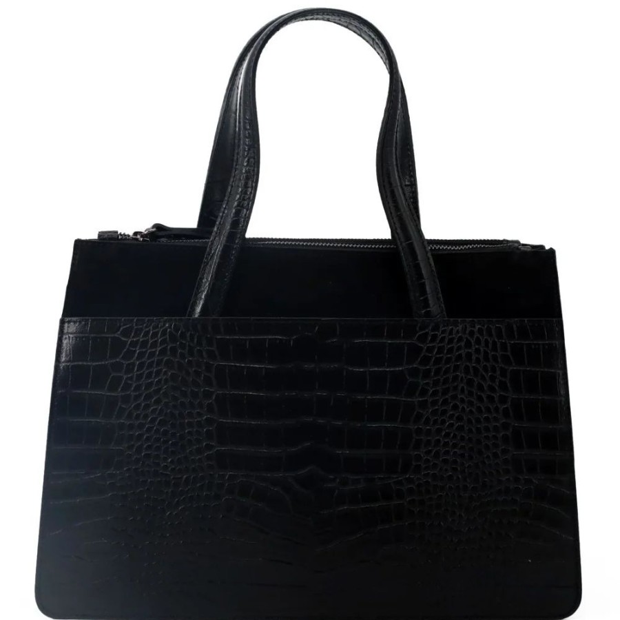 OH MY BAG Sac A Main En Cuir Facon Croco Et Nubuck Ascott Sacs A Main