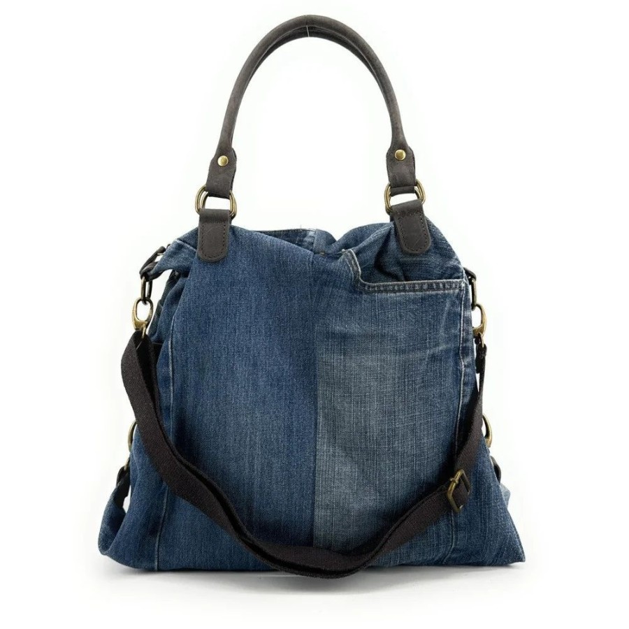 OH MY BAG Sac Besace En Toile Et Cuir Besace U.S Denim Sacs Besaces, Messagers