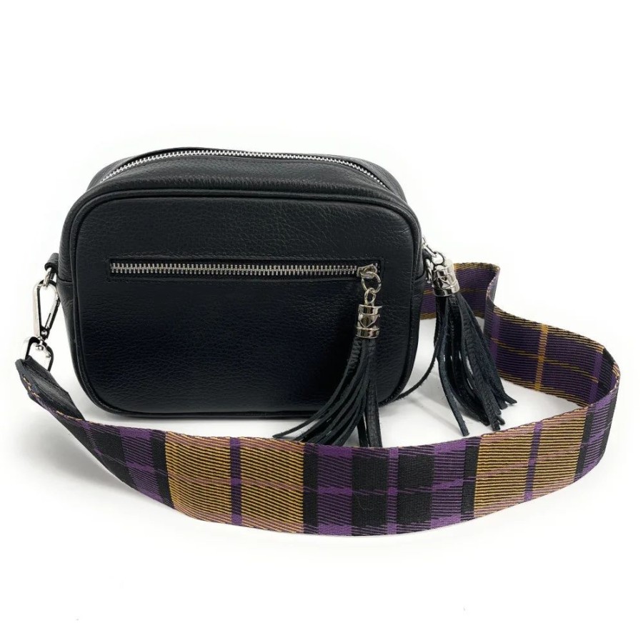 OH MY BAG Bandouliere Amovible Pour Sac A Main Tartan Argente Bandoulieres