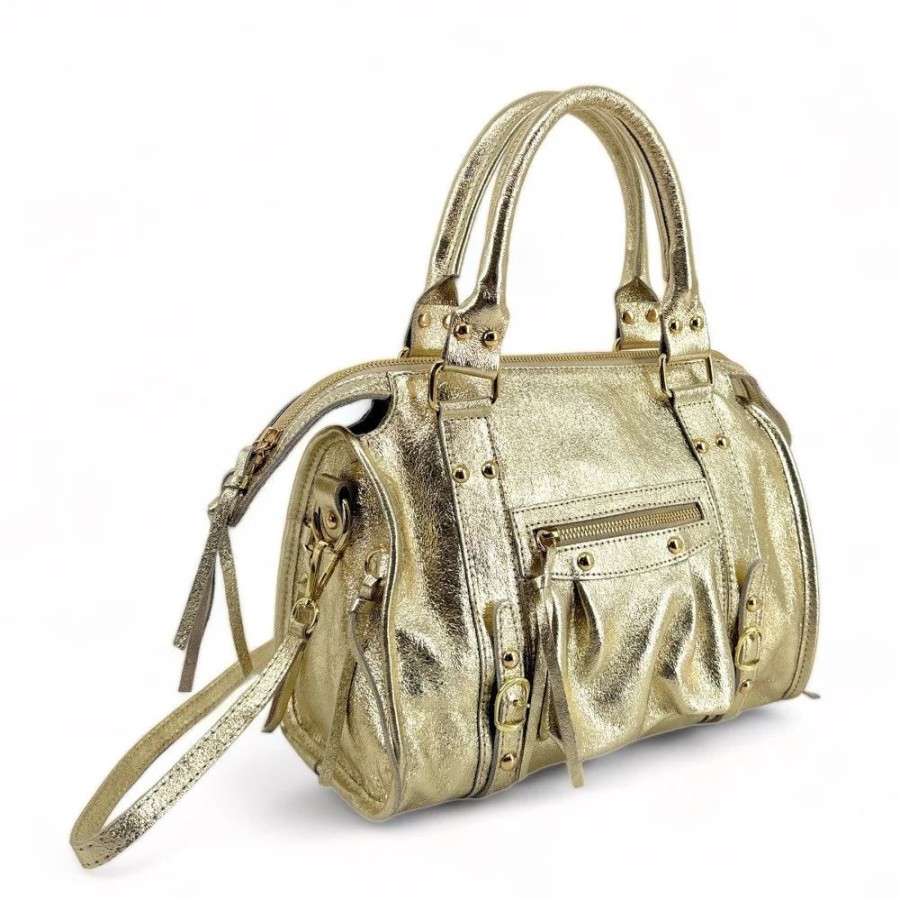 OH MY BAG Sac A Main En Cuir Irise Sandstorm Gold (Petit Modele) Sacs Bandouliere