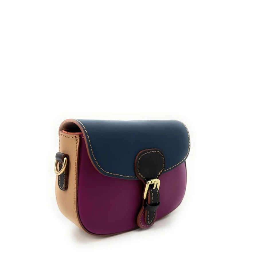 OH MY BAG Mini-Sac En Cuir Lisse Mini Maddy Bleu, Rose Et Rouge Fonce Sacs Bandouliere