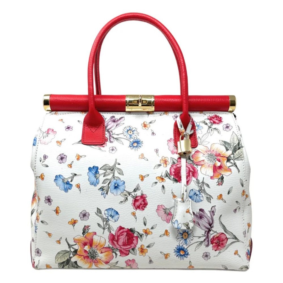 OH MY BAG Sac A Main En Cuir Italien Flower Sacs A Main