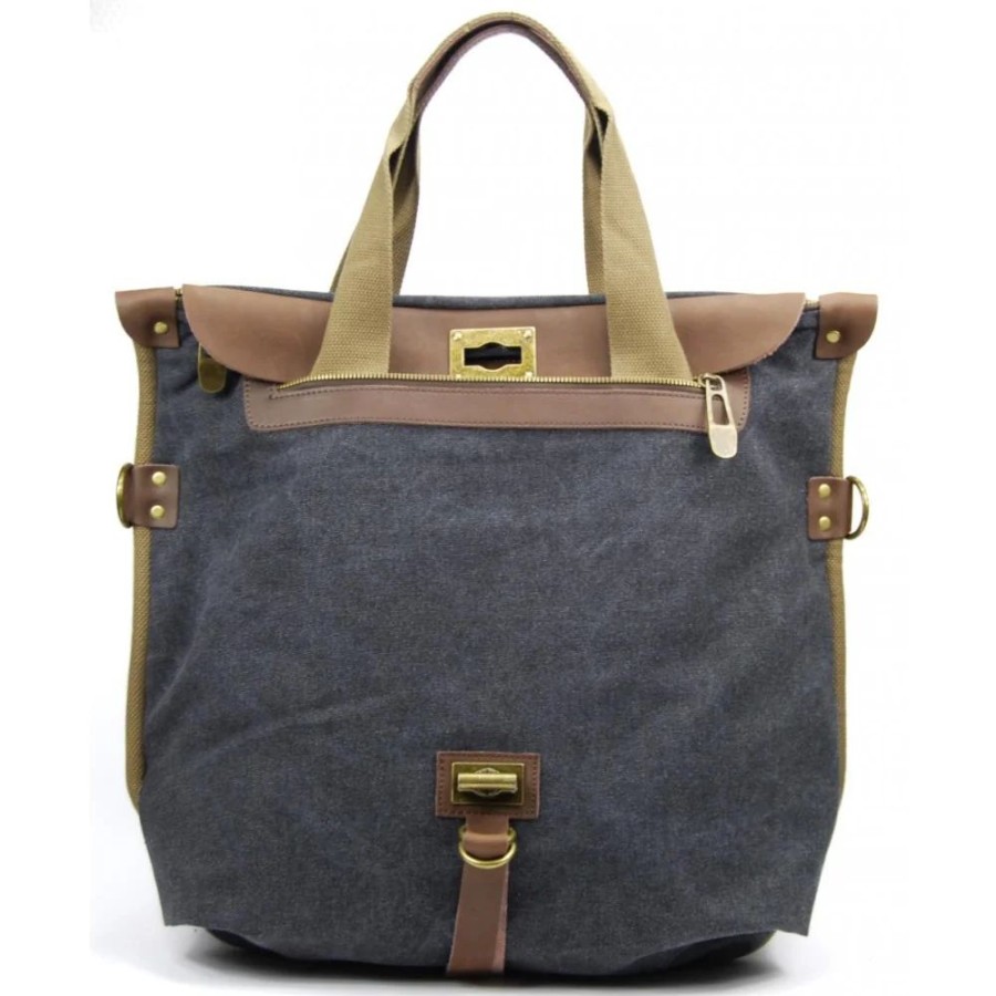 OH MY BAG Sac A Main Week-End Cuir Et Toile Barbade Sacs De Voyage, Sacs Week-End