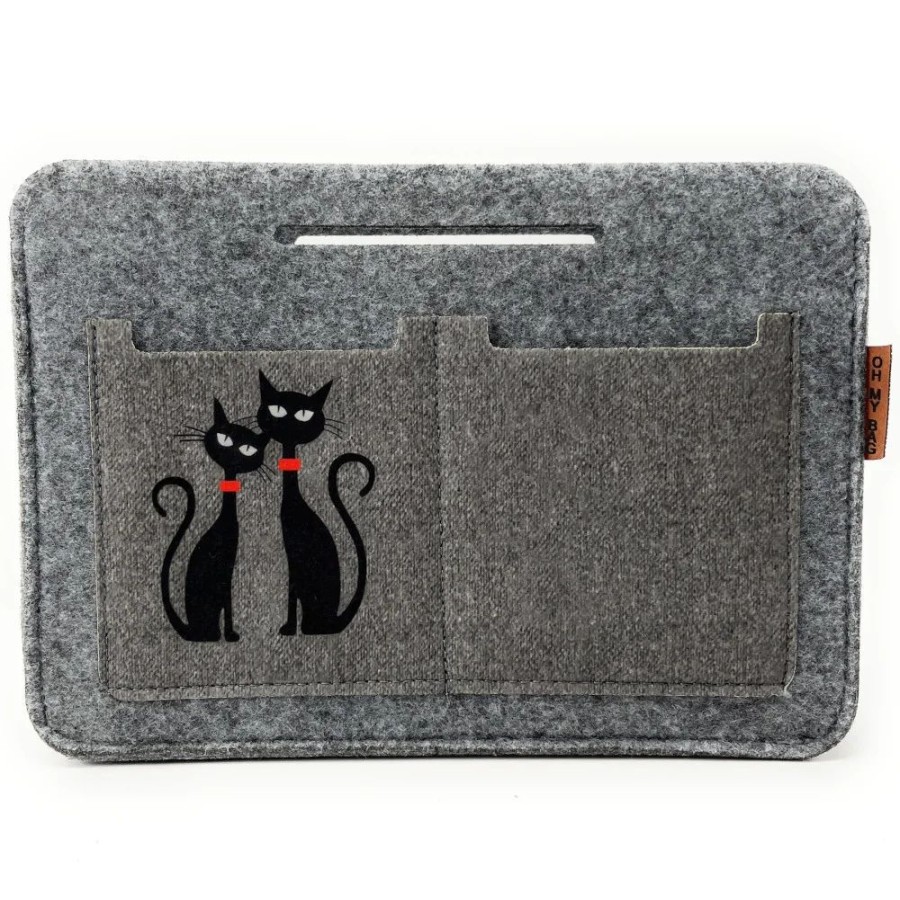 OH MY BAG Organiseur En Feutrine Ecologique Imprimee Black Cats Organiseurs De Sacs, Insert