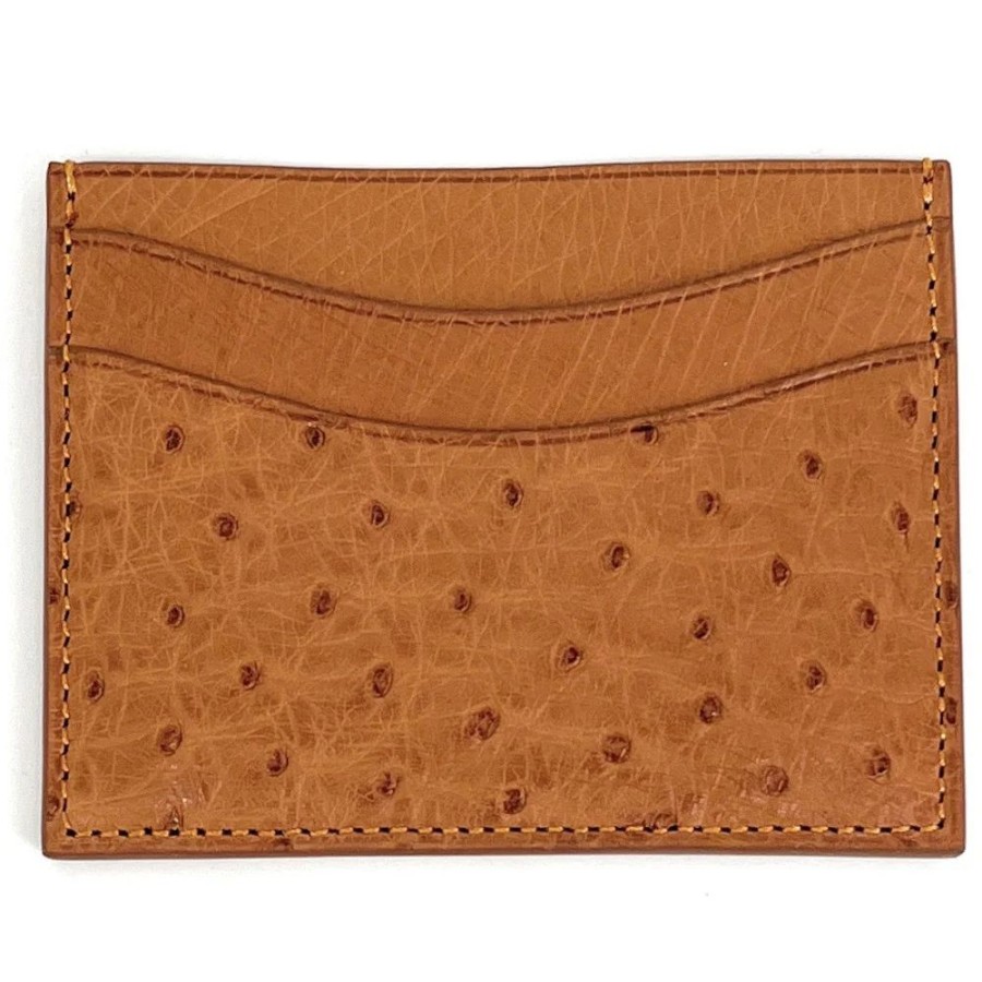 OH MY BAG Porte-Cartes Cuir D'Autruche Edition Haute-Couture Camel Portefeuilles Et Porte-Monnaie