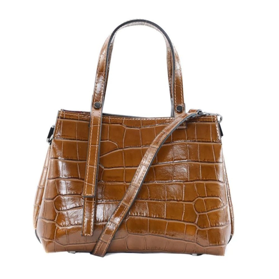 OH MY BAG Sac A Main En Cuir Facon Croco Montmorency Sacs Portes Epaule