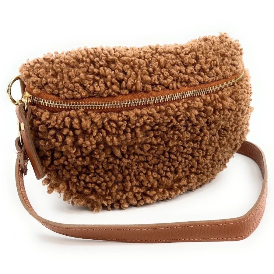 OH MY BAG Sac Banane Bandouliere En Cuir Et Peluche Lou Pilou Sacs Bandouliere