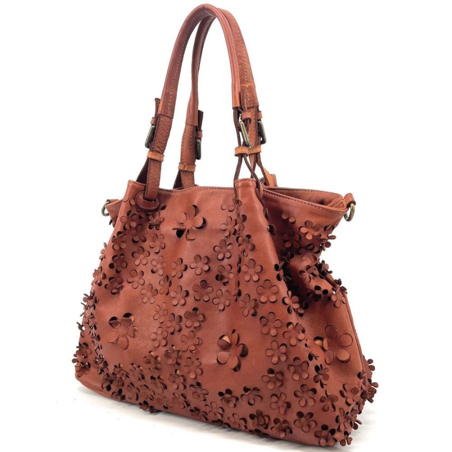 OH MY BAG Grand Sac Cabas En Cuir Vintage Miss Flora Sacs A Main