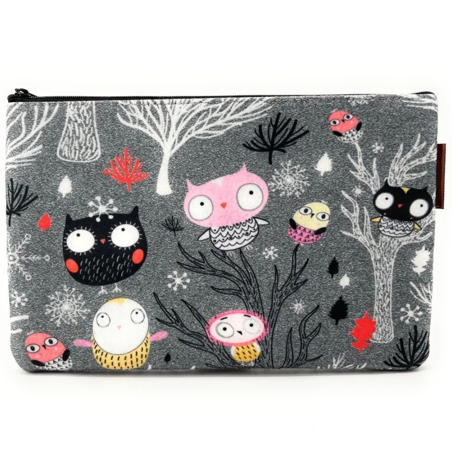 OH MY BAG Trousse En Feutrine Ecologique Imprime Bubo Pochettes Et Trousses