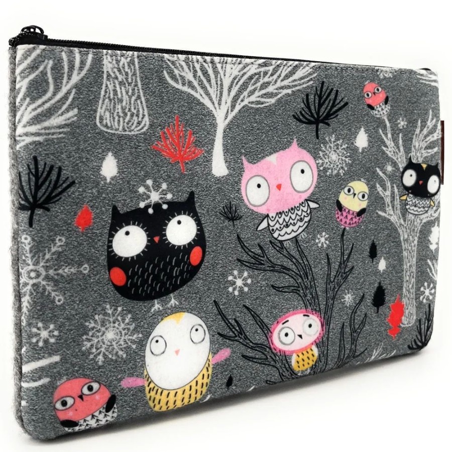 OH MY BAG Trousse En Feutrine Ecologique Imprime Bubo Pochettes Et Trousses