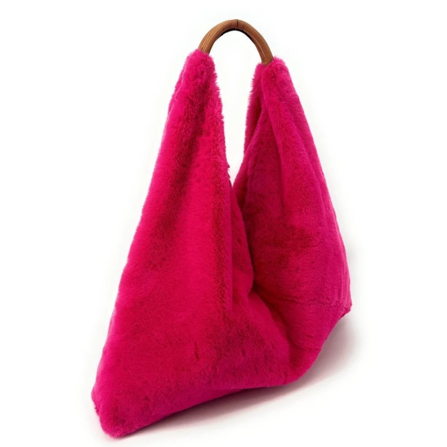 OH MY BAG Grand Sac Hobo En Fausse Fourrure Et Cuir Fluffy Sacs Portes Epaule