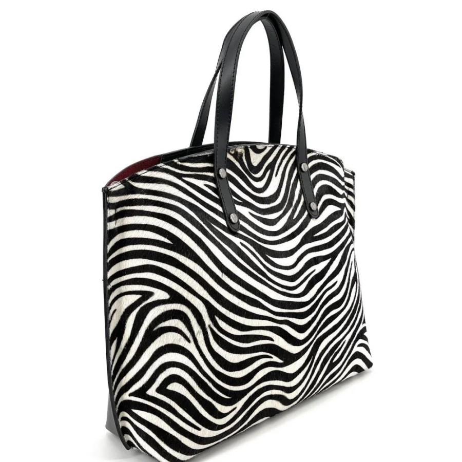 OH MY BAG Sac Cabas En Cuir Zebre Chantilly Urban Jungle Sacs A Main